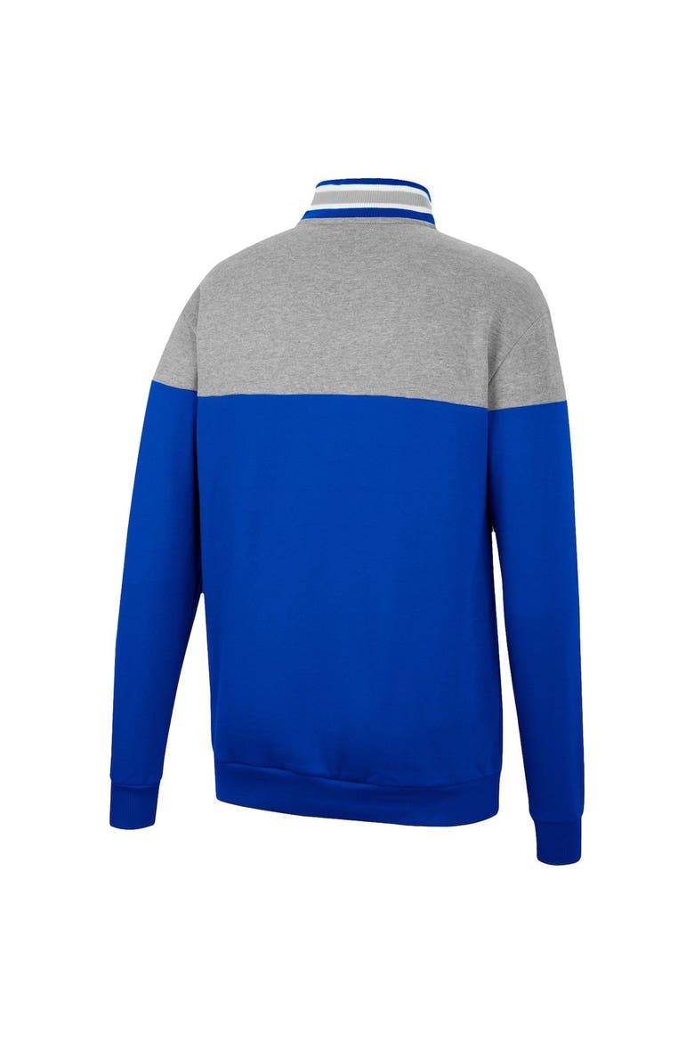 Men's Colosseum Heathered Gray/Royal Air Force Falcons Be the Ball Quarter-Zip Top, Alternate, color, Royal