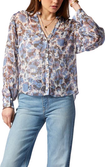 Joie Naomi Print Tie Neck Silk Blouse Nordstrom