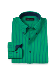 Paul Fredrick Non-iron Cotton Dress Shirt With Contrast Trim