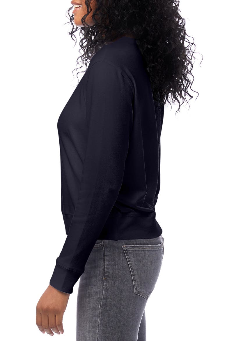 Cotton Blend Interlock Sweatshirt, Alternate, color, MIDNIGHT