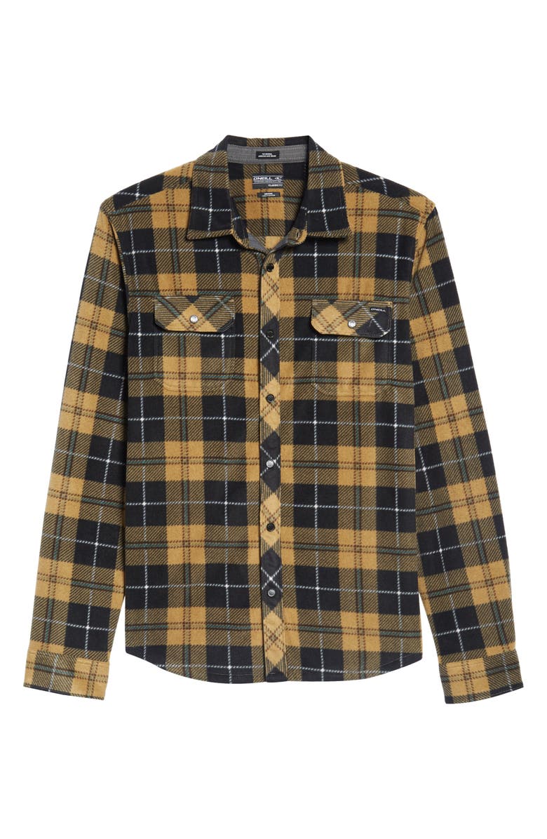O'Neill Glacier Plaid Fleece Flannel Shirt, Alternate, color, 