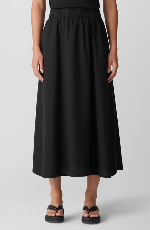 Eileen Fisher Curved Hem Organic Cotton Midi Skirt