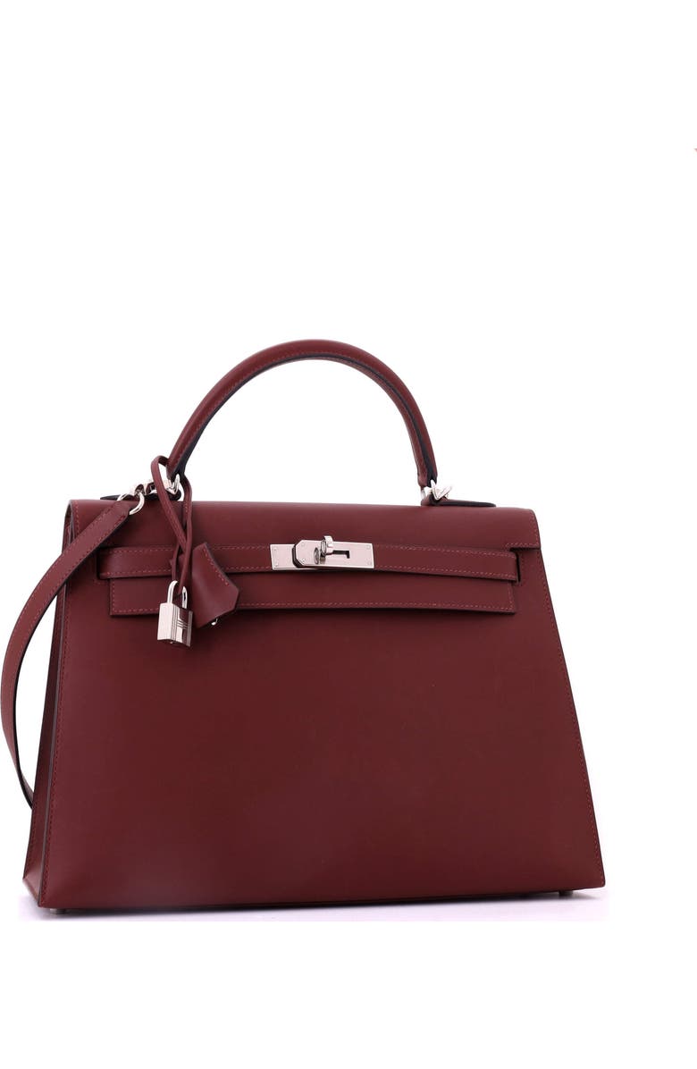 Pre-Owned Hermes Kelly Handbag Red Sombrero with Palladium Hardware 32, Alternate, color,