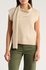 Vigoss Sleeveless Sweater with Scarf