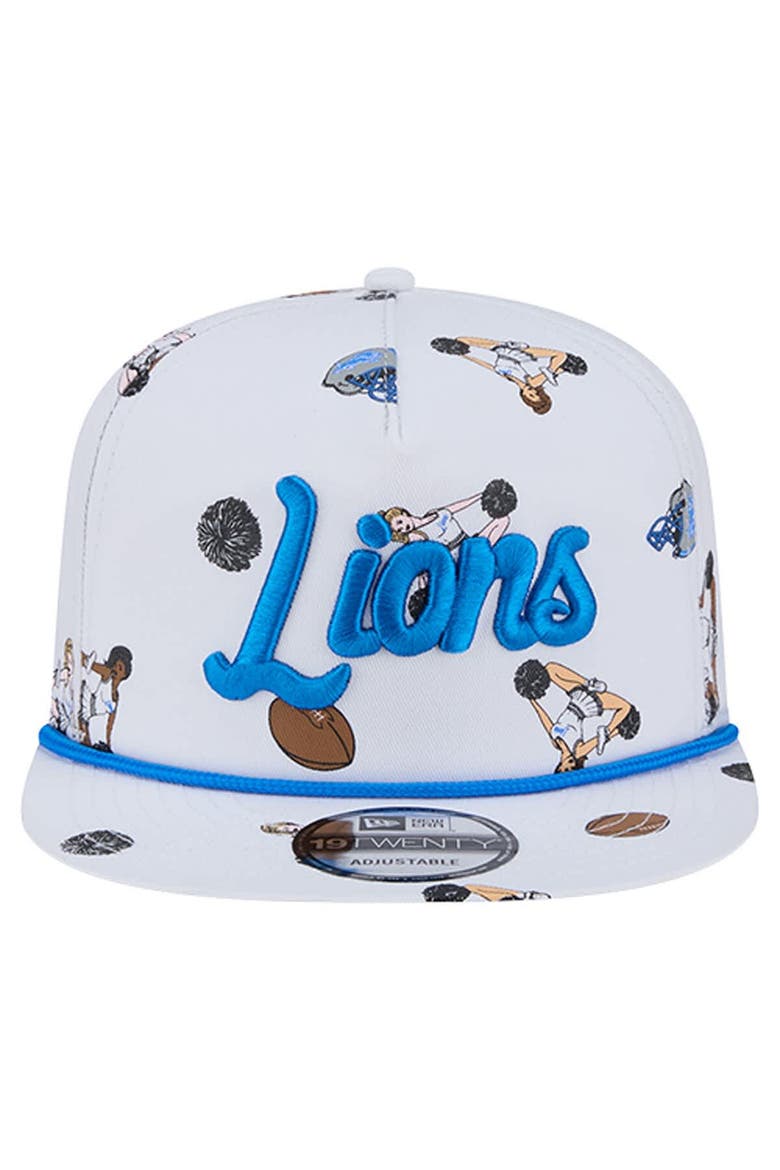 Men's New Era  White Detroit Lions Team Cheer 19TWENTY Snapback Hat, Alternate, color, White