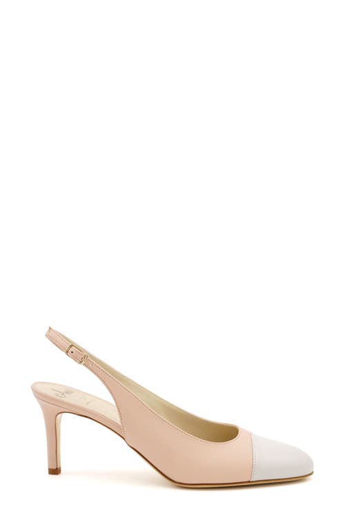 Amalfi By Rangoni Lauretta Slingback Cap Toe Pump In Nude Parmasoft/gray