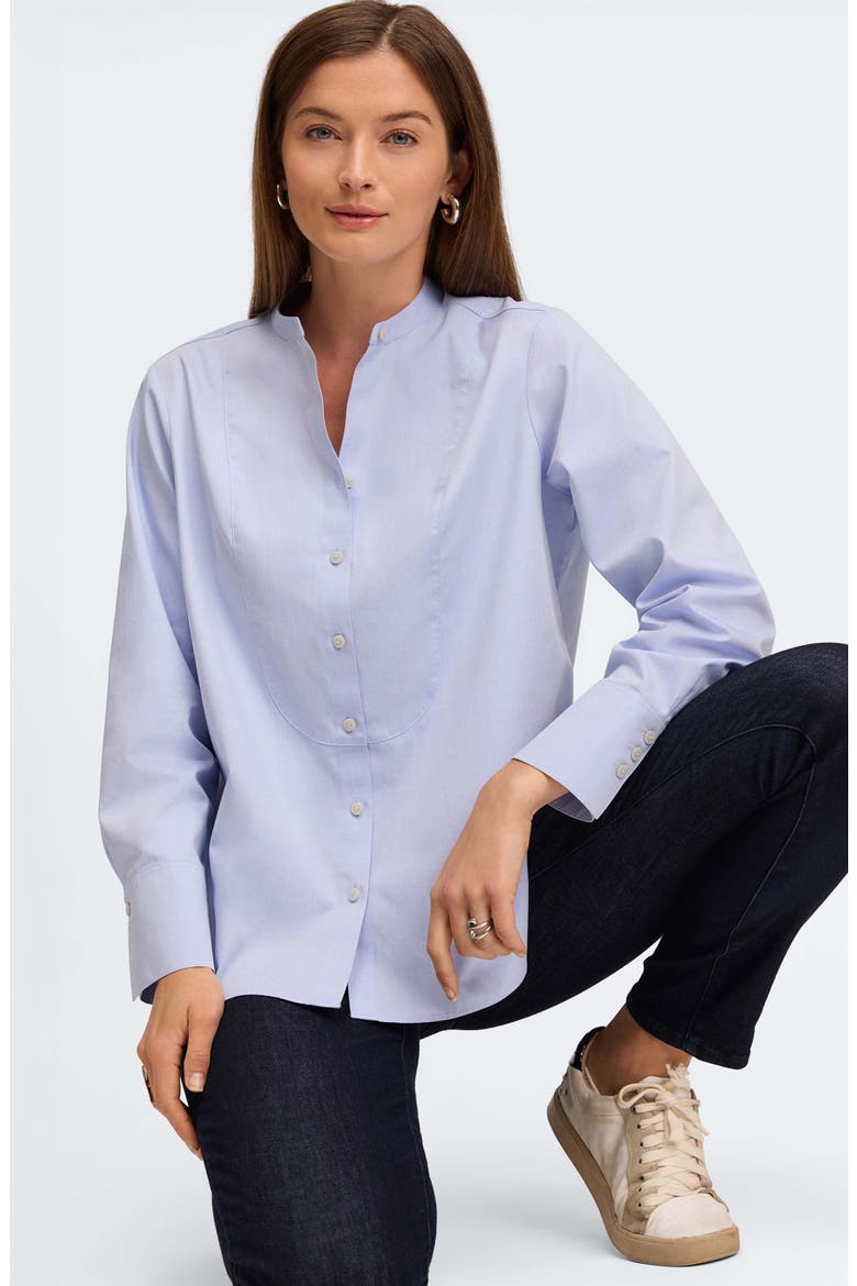 Kris Tux Bib Cotton Button-Up Shirt, Alternate, color, BLUE WAVE