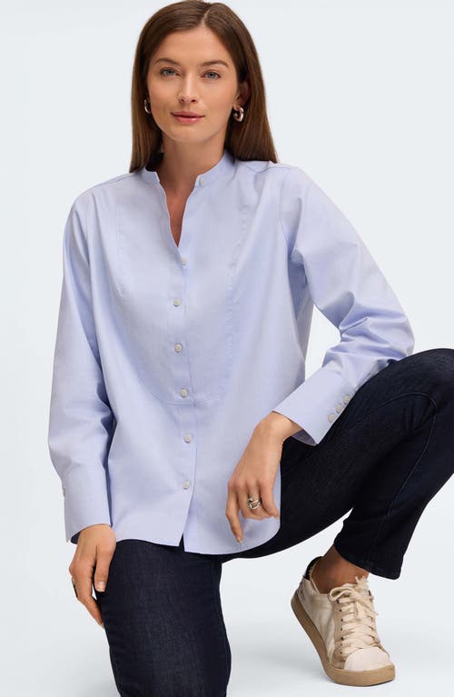 FOXCROFT FOXCROFT KRIS TUX BIB COTTON BUTTON-UP SHIRT