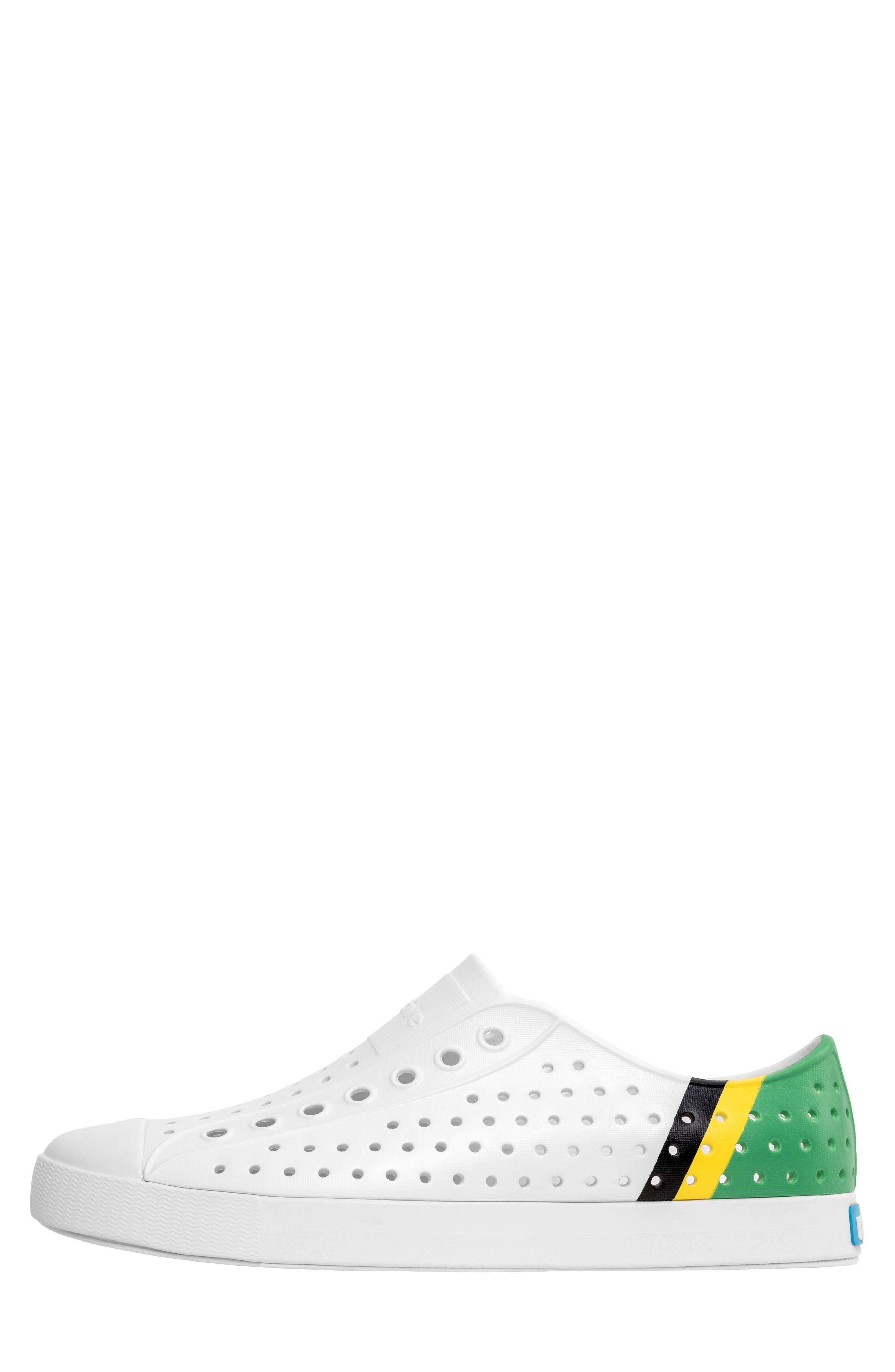 'Jefferson' Water Friendly Perforated Sneaker, Alternate, color, WHITE/ BLACK/ GREEN