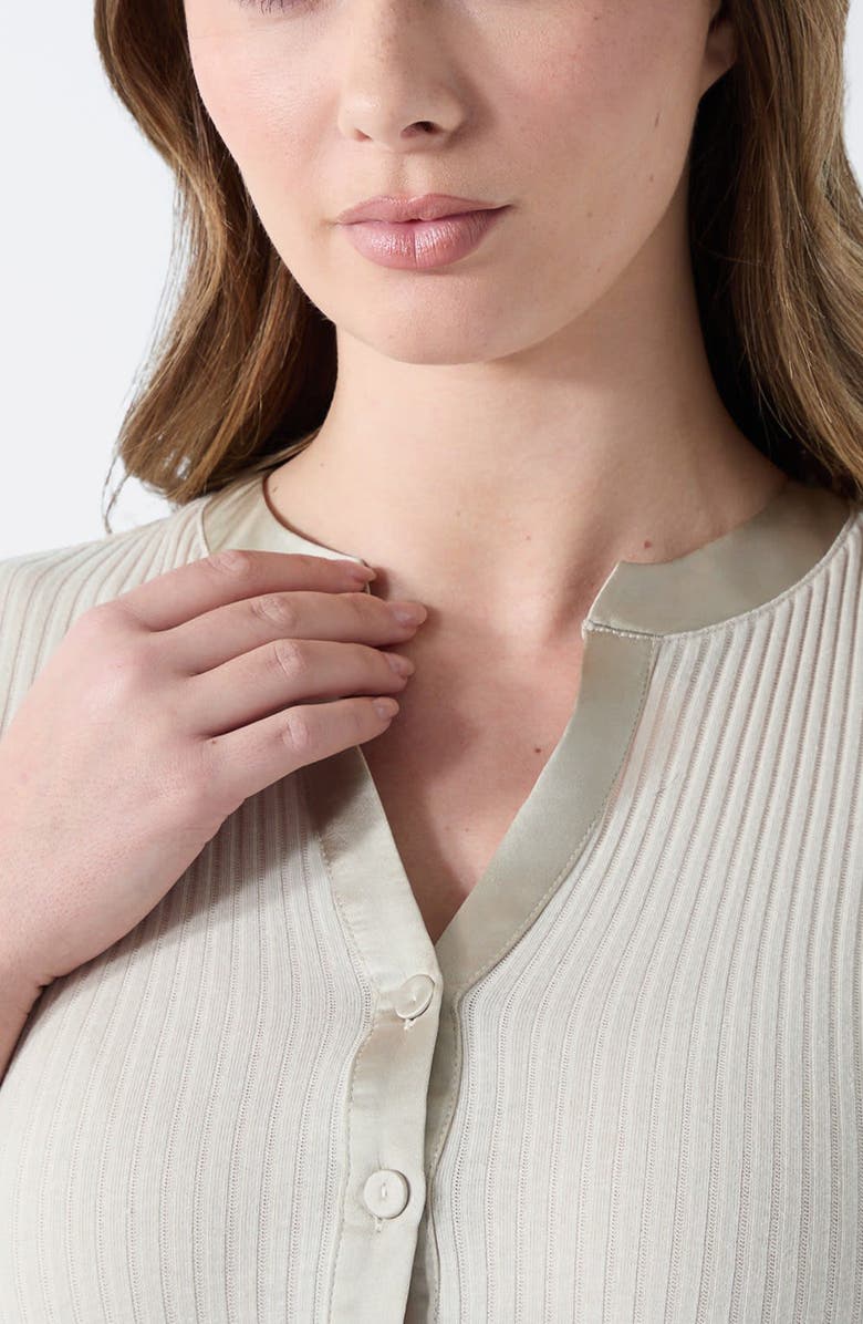 GUESS Charline Serafino Rib Top, Alternate, color, Warm Slate