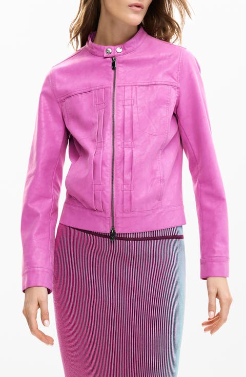 Faux Leather Moto Jacket