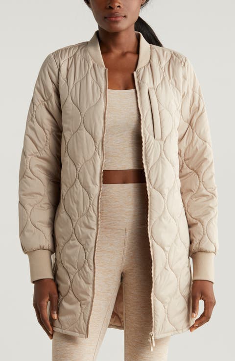Recycled Polyester Quilted Long Jacket