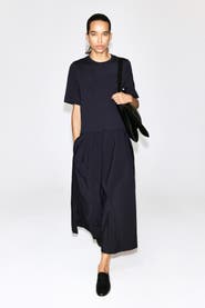 COS Dropped-waist Contrast-panel Midi Dress