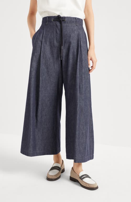 Brunello Cucinelli Cropped Mid-rise Flared Jeans In Dark Denim