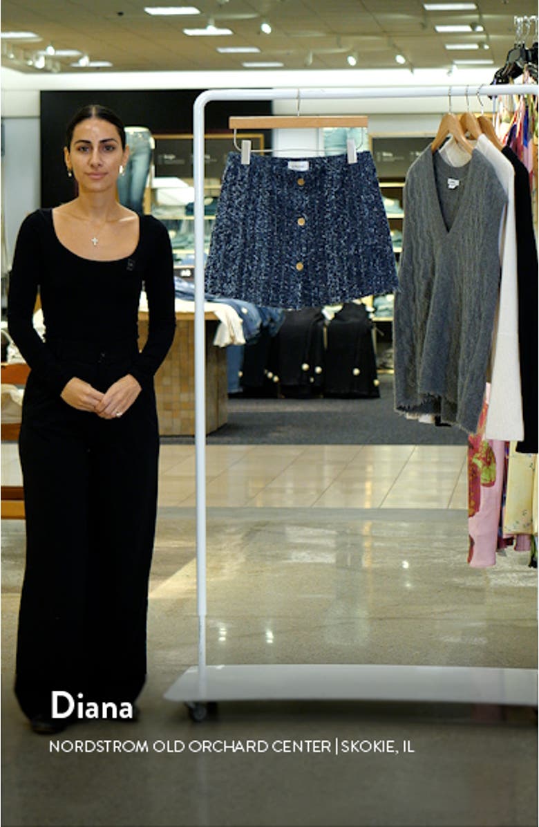 Button Front Bouclé Miniskirt, sales video thumbnail