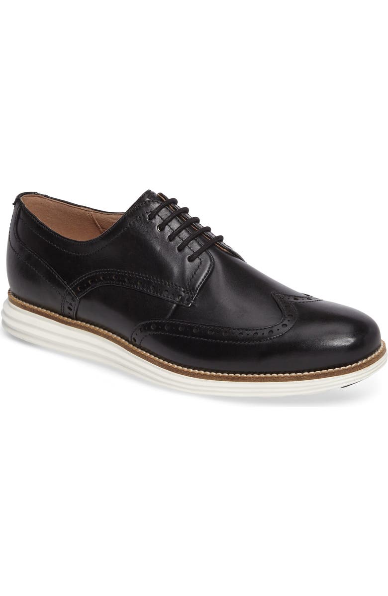 Cole Haan OriginalGrand Wingtip Derby, Main, color, Black/ White Leather