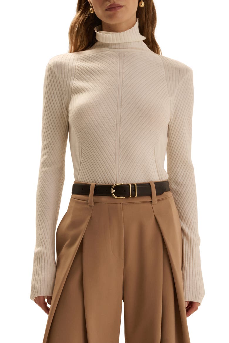 Be Your Girl Turtleneck Merino Wool Blend Sweater, Main, color, IVORY