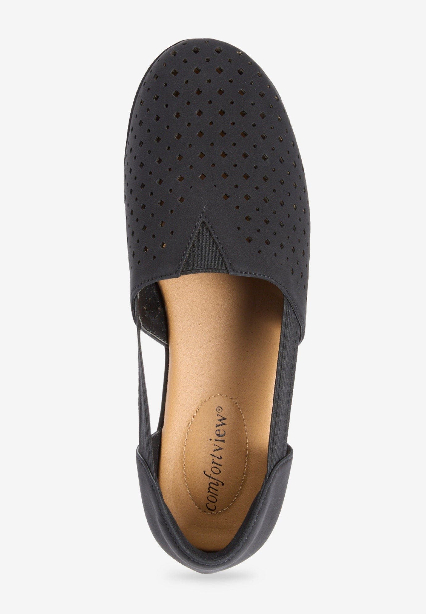 Comfortview The Zoe Slip On Flat, Alternate, color, Black