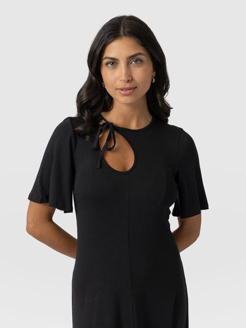 Saint And Sofia Saint + Sofia Freya Tie Dress In Black