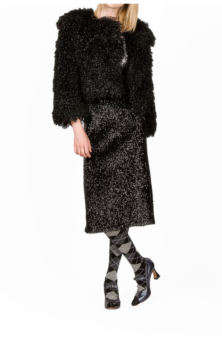 Anna Sui Faux Curly Lamb Jacket, Alternate, color, 