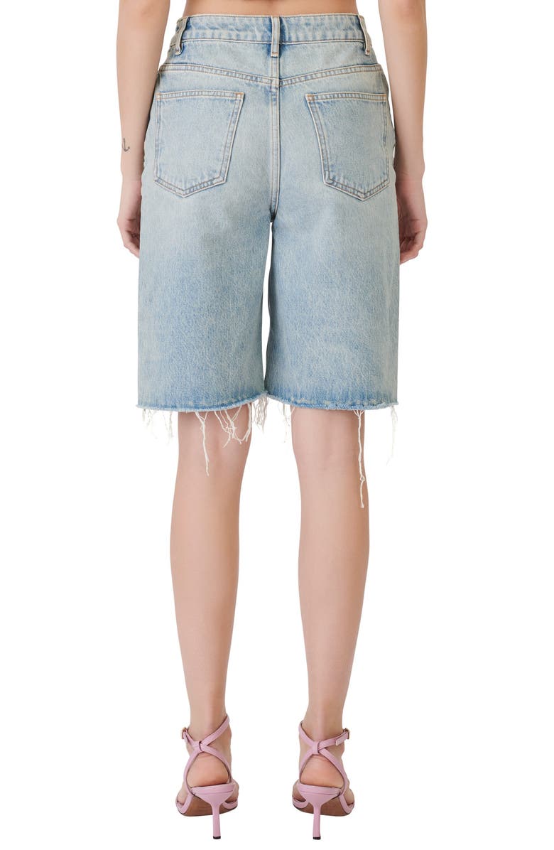 maje Perle Cutoff Denim Bermuda Shorts, Alternate, color, Light Blue