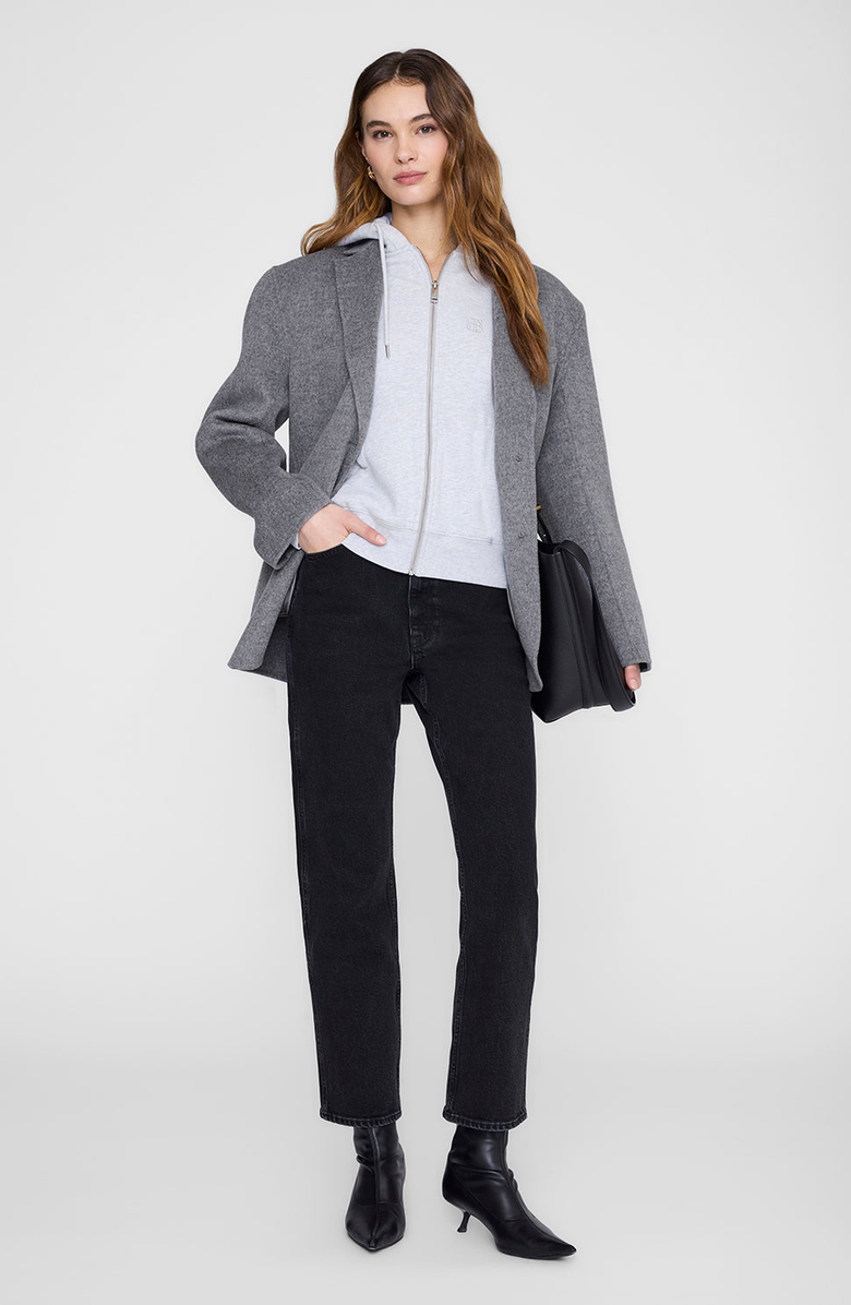 ANINE BING Casper Zip Up Sweatshirt, Alternate, color, Grey Melange