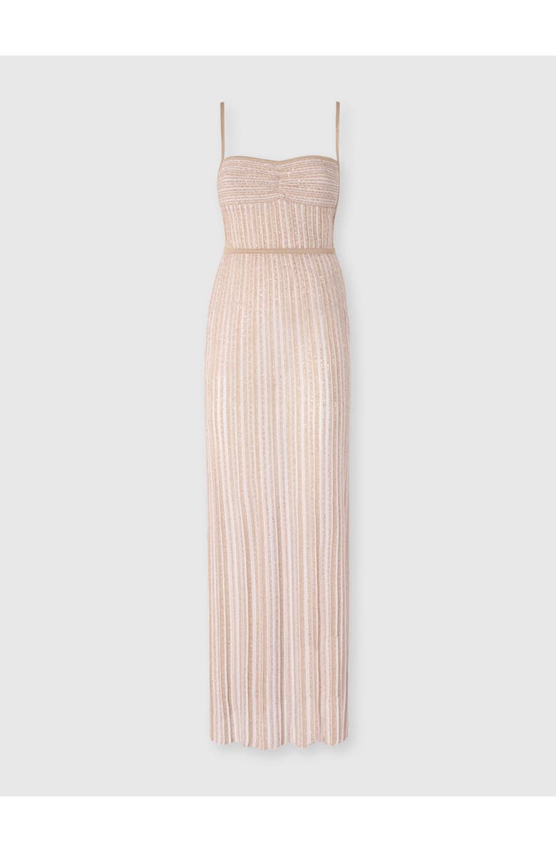 Missoni Sleeveless Long Dress With Lamé Stripes, Main, color, White