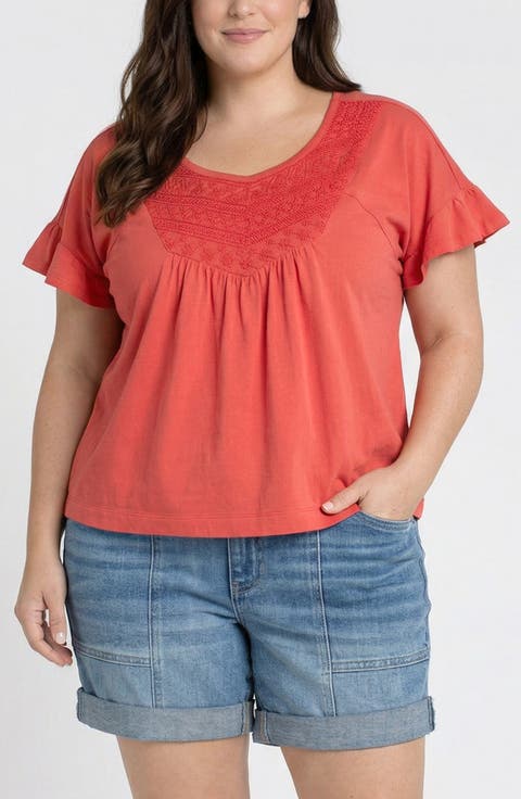 Flutter Sleeve Top (Plus)