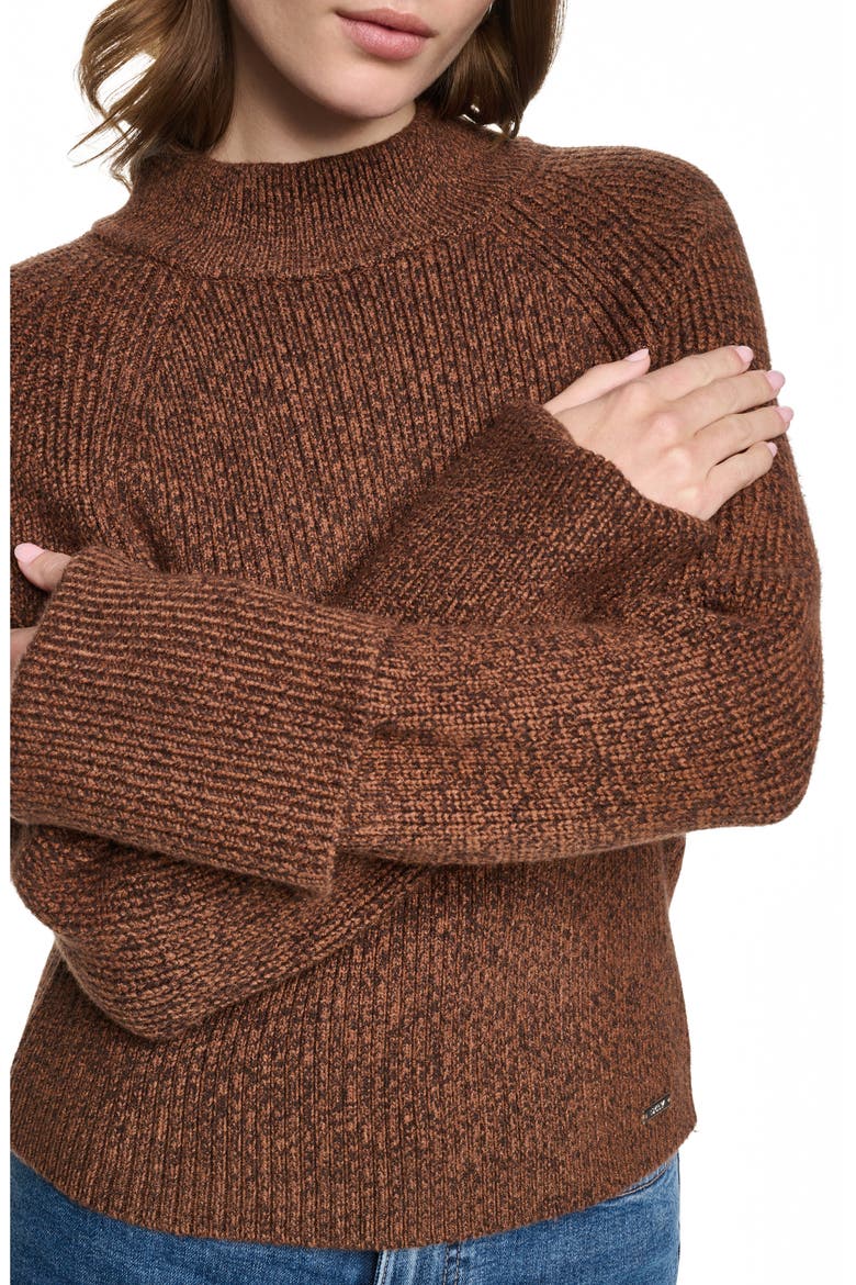 Raglan Mock Neck Sweater, Alternate, color, CARAMEL/ ES
