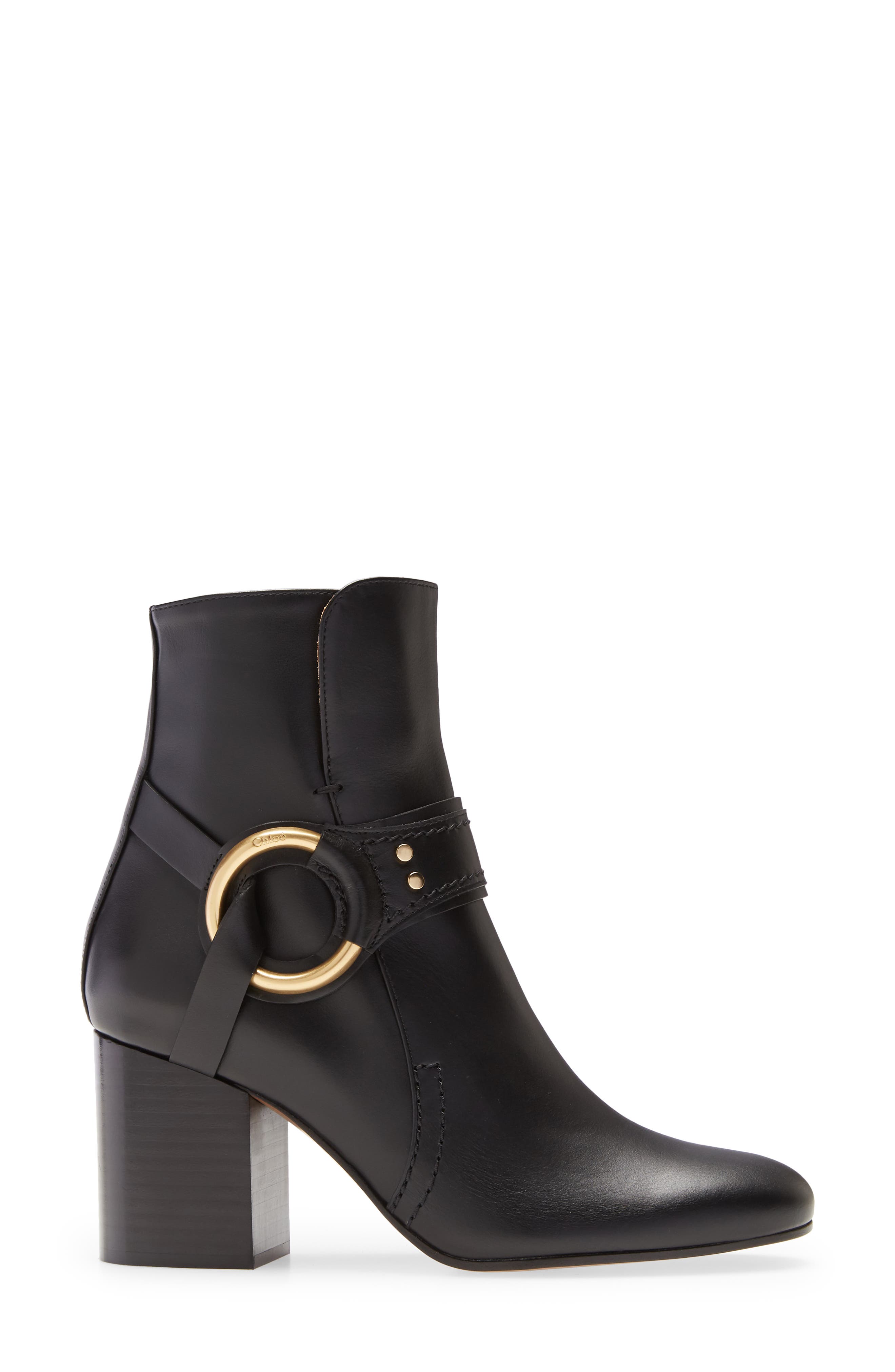 Demi Ring Detail Bootie, Alternate, color, BLACK