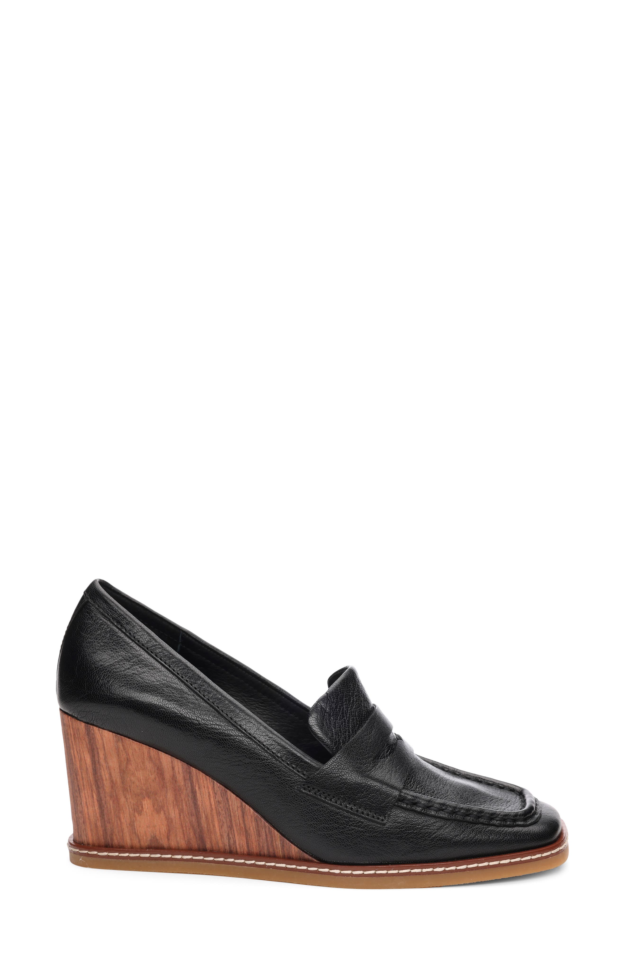 Sanctuary Cadence Wedge Loafer, Alternate, color, Black