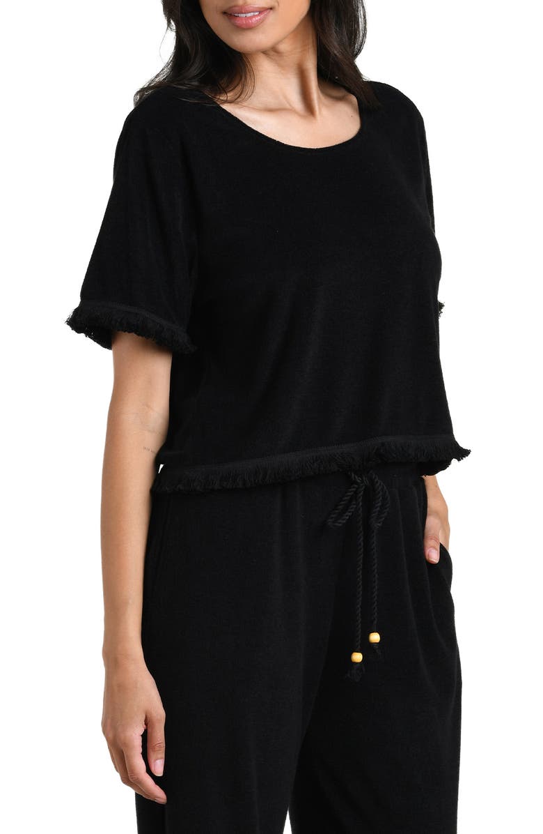 La Blanca Wild Nomad Fringe Trim Cover-Up Shirt, Alternate, color, 