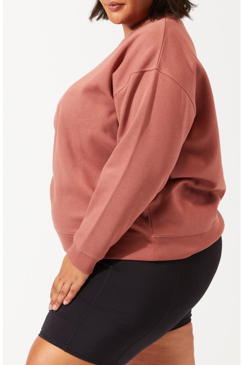 Invincible Fleece Sweatshirt, Alternate, color, CINNAMON