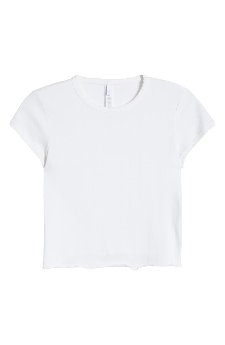 SKIMS Drop Needle Pointelle Baby Tee, Alternate, color, Snow