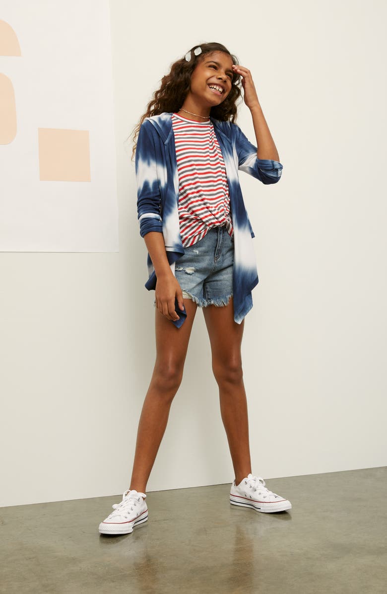 Walking on Sunshine Tie Dye Hooded Cardigan, Alternate, color, 