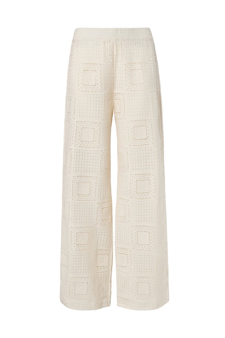 Aleya Wide Crochet Pants, Alternate, color, Vanilla