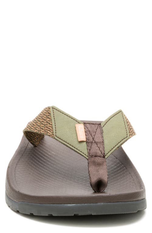 Chaco Lowdown Leather Flip Flop In Meadow Earthy Oak