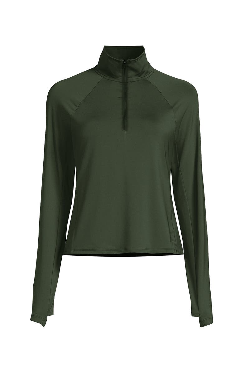 Lands' End Long Sleeve Rash Guard Cover-up UPF 50, Alternate, color, Rich Olive Green