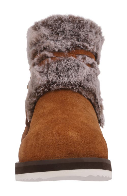 Mykos Suede Faux Fur Cuff Boot In Animal Print