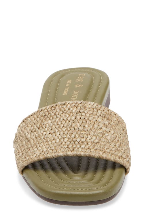 Rag & Bone Ellie Woven Flat Slide Sandals In Loden