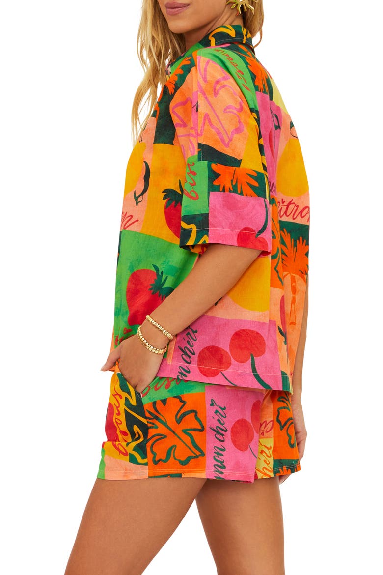 Nadia Oversize Cotton Cover-Up Top, Alternate, color, FRUIT MARKET