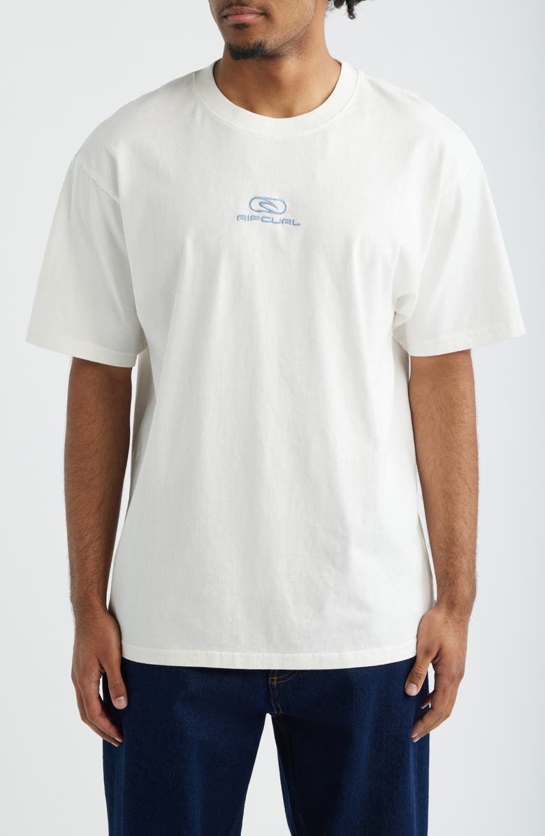 Rip Curl Pill Icon Embroidered Logo T-Shirt, Main, color, Bone
