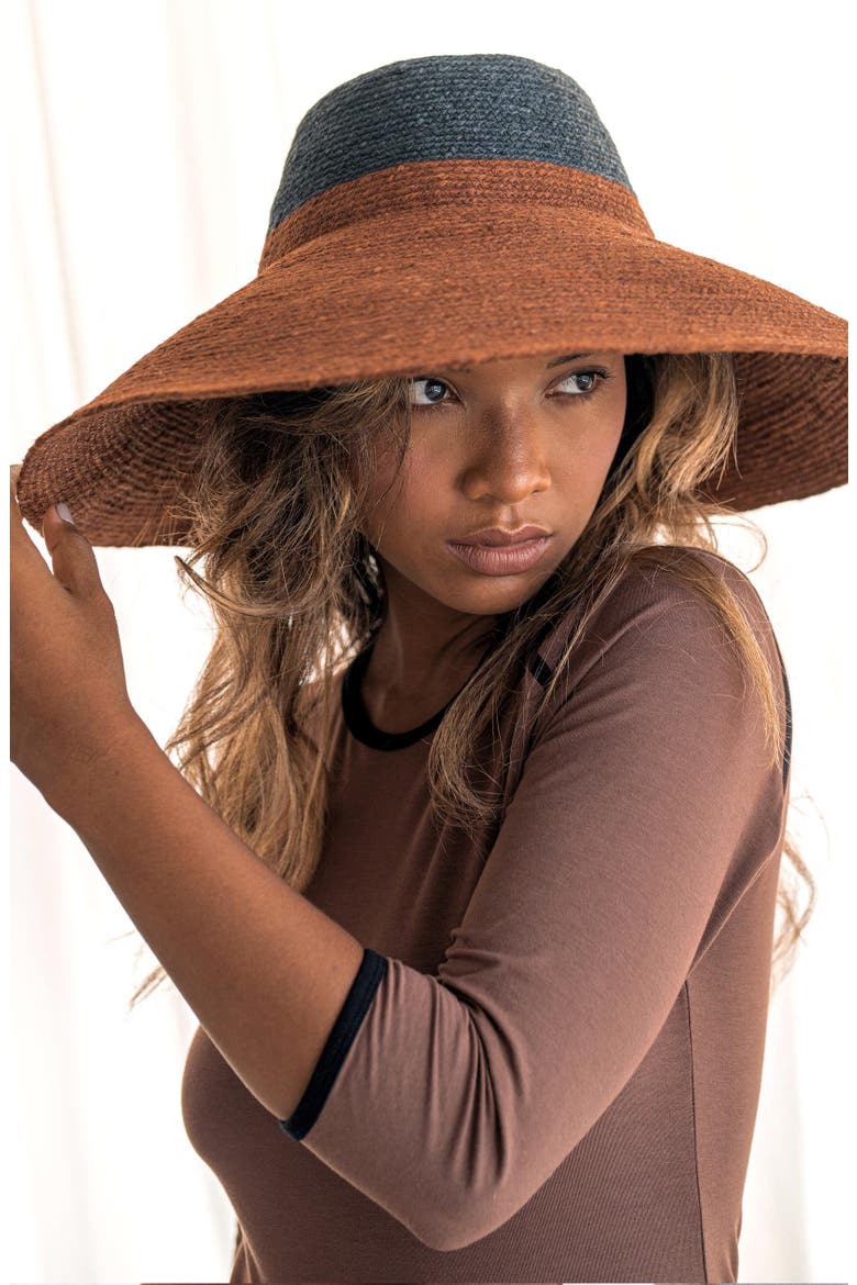 The Riri Duo Jute Straw Hat, Alternate, color, Burnt Sienna