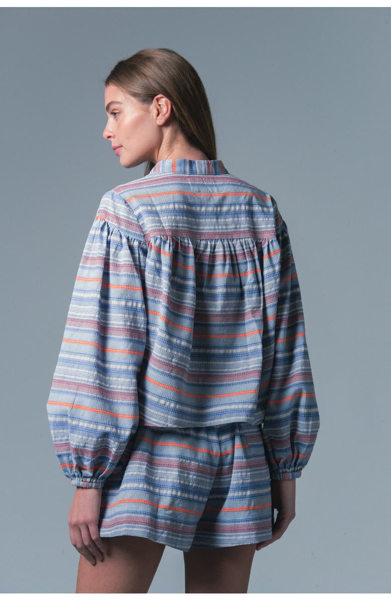 The Shirt by Rochelle Behrens The Barry Short, Alternate, color, Blue/Orange Stripe