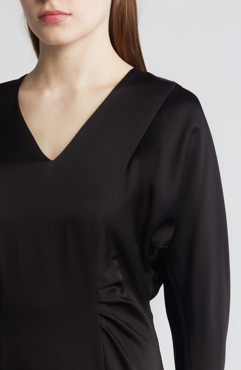 BOSS Daniki Long Sleeve A-Line Dress, Alternate, color, Black