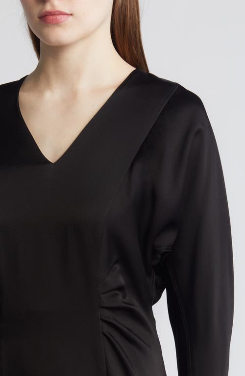 Hugo Boss Daniki Long Sleeve A-line Dress In Black