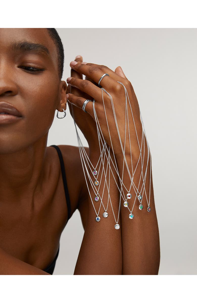 Monica Vinader March Birthstone Aquamarine Pendant Necklace, Alternate, color, Sterling Silver