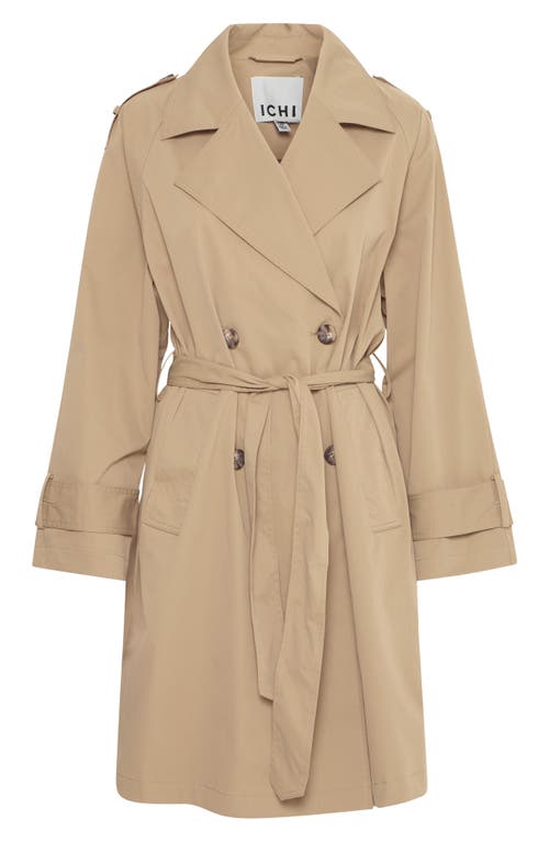 Shop Ichi Double Breasted Trench Jacket In Cornstalk