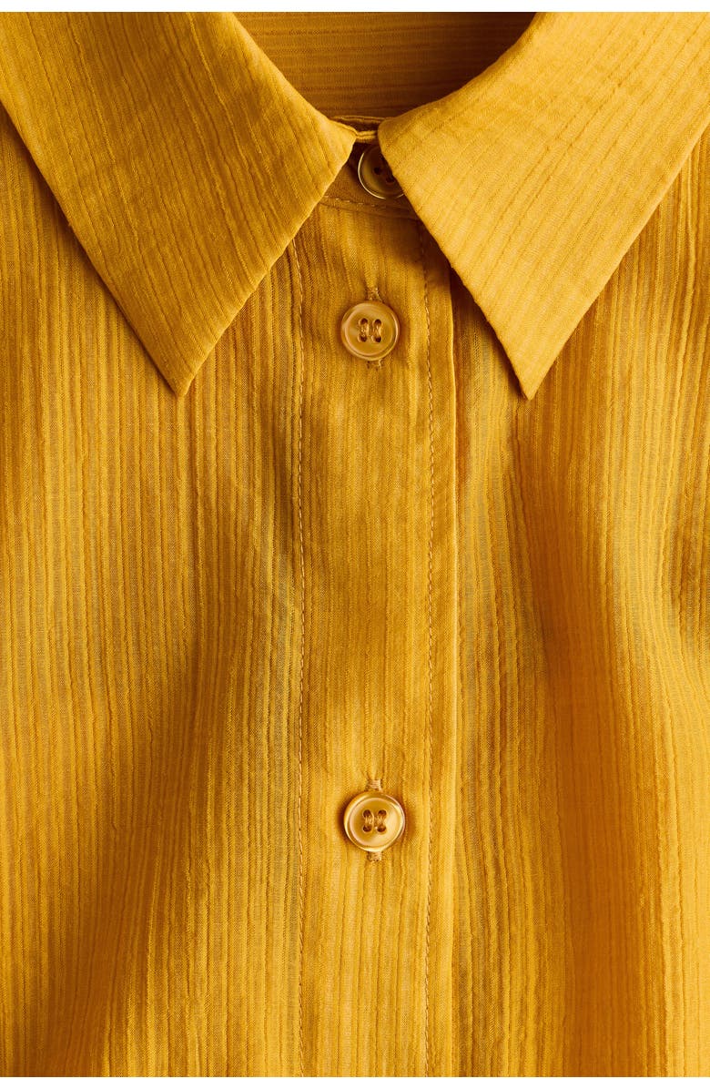 H&M Oversized Crinkled Shirt, Alternate, color, Dark Yellow