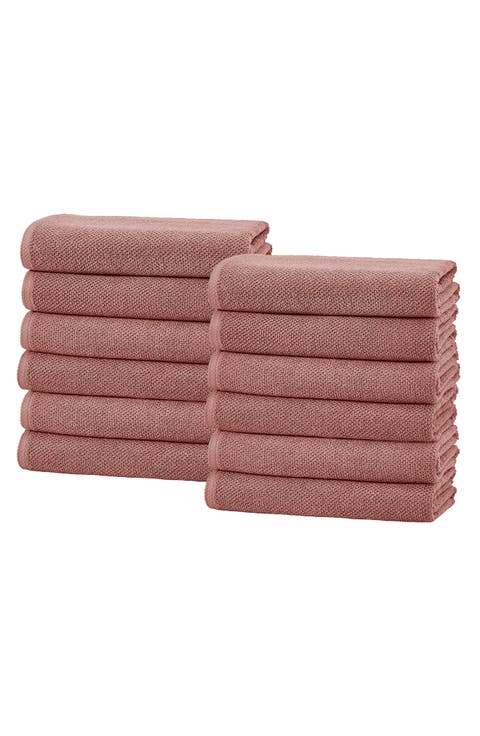 Textured Cotton 12-Pack Washcloths